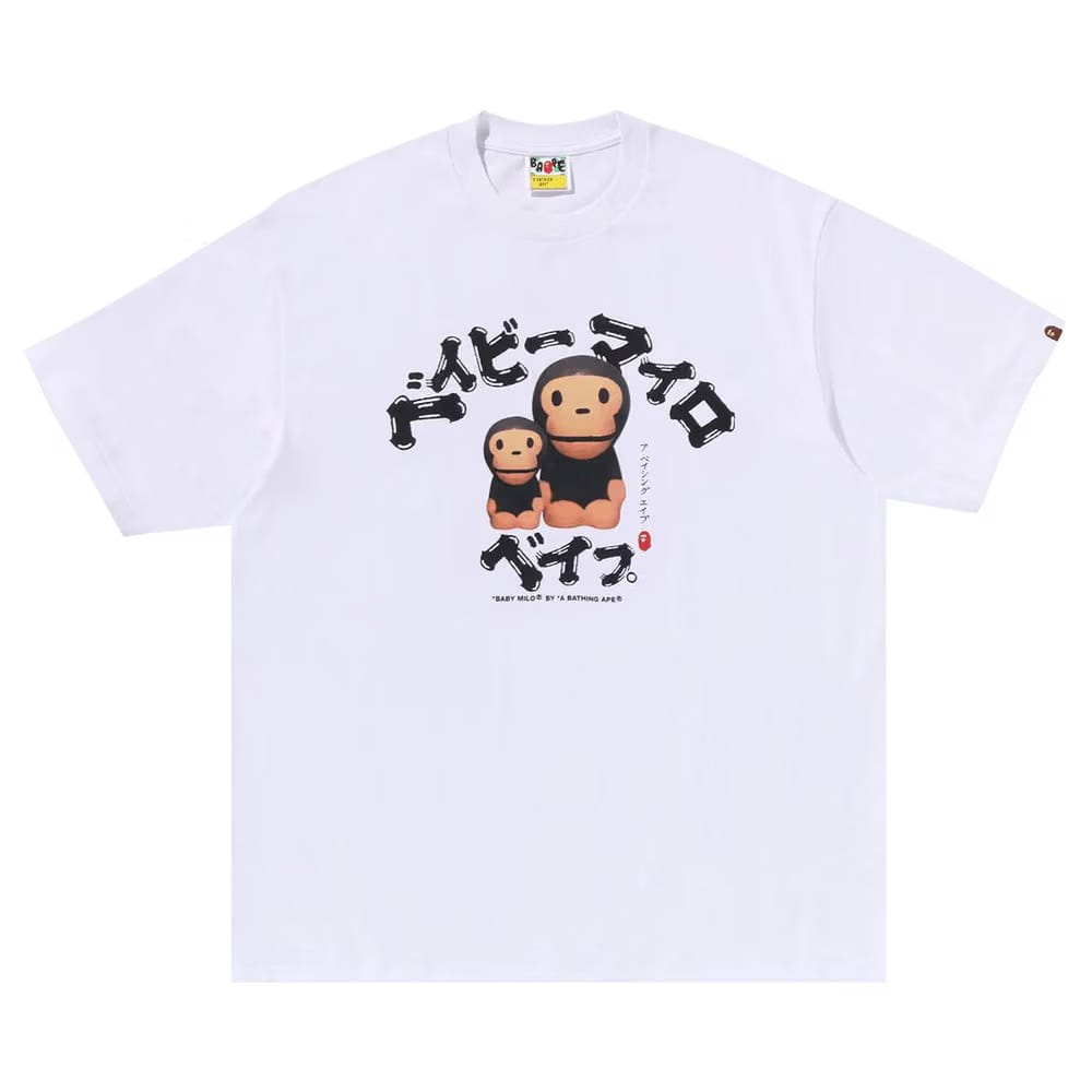 BAPE Baby Milo College Relaxed Fit T-Shirt White