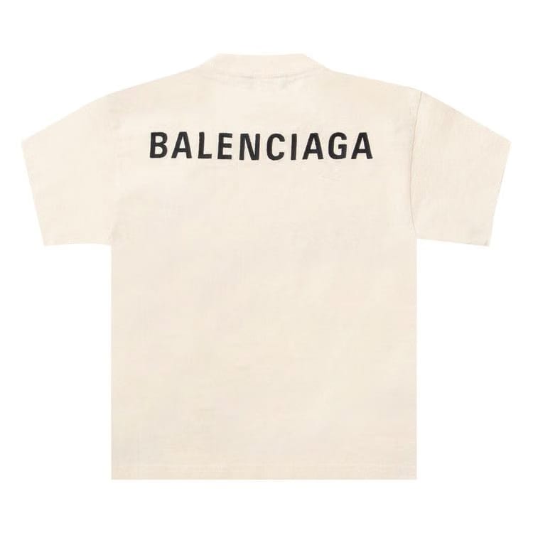 Balenciaga Kids Shorts-Sleeve T-Shirt Beige