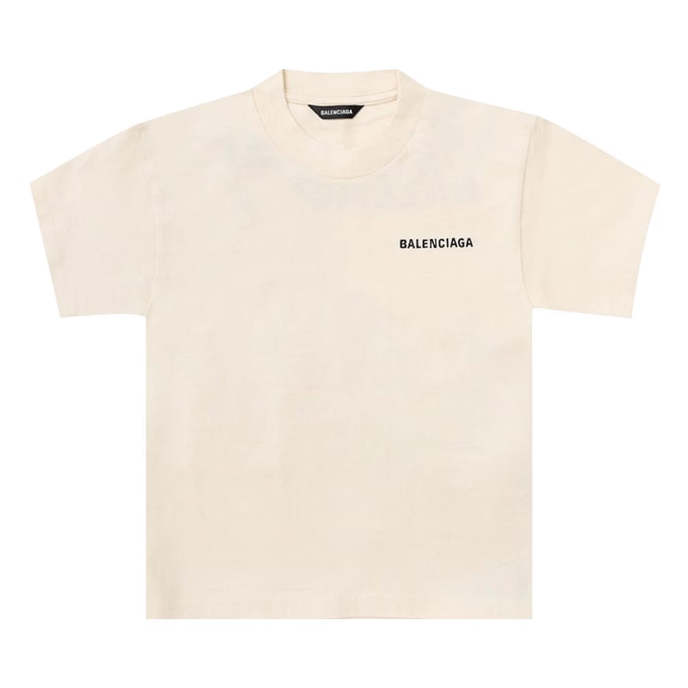 Balenciaga Kids Shorts-Sleeve T-Shirt Beige