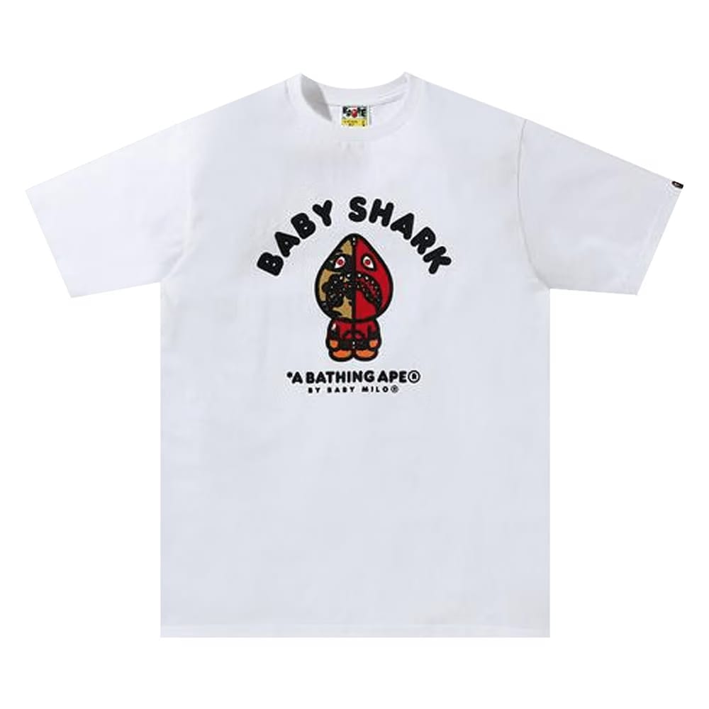 BAPE Baby Milo Shark College T-Shirt White/Red