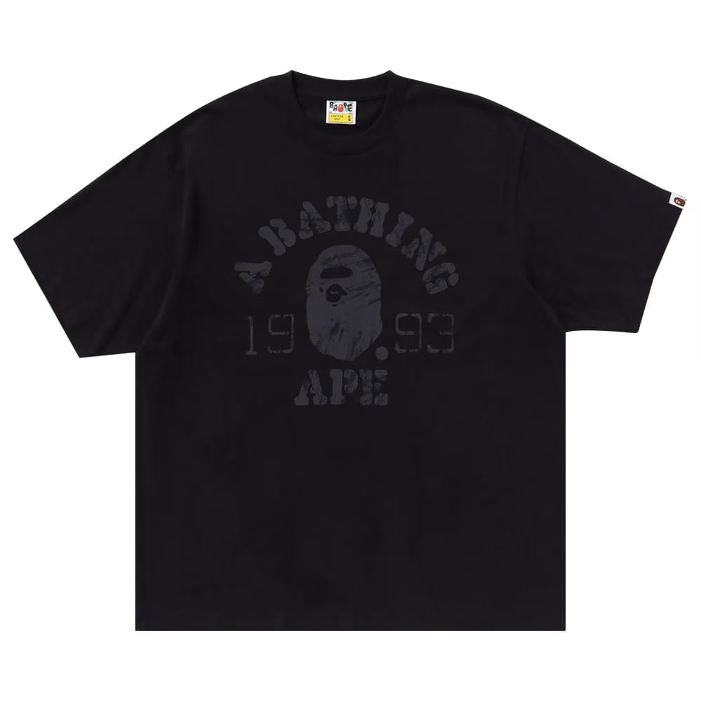 BAPE Screen Print College Relaxed Fit T-Shirt Charcoal