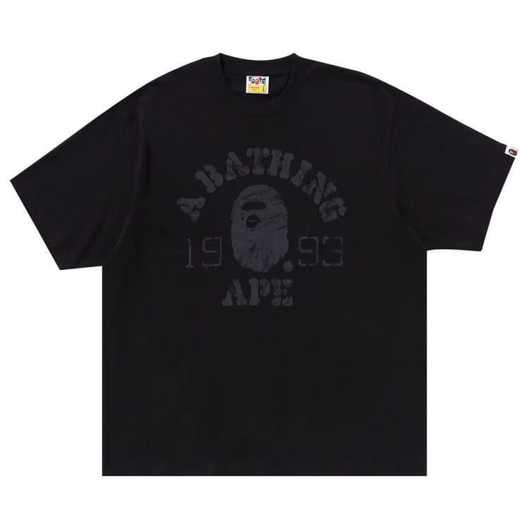 BAPE Screen Print College Relaxed Fit T-Shirt Charcoal