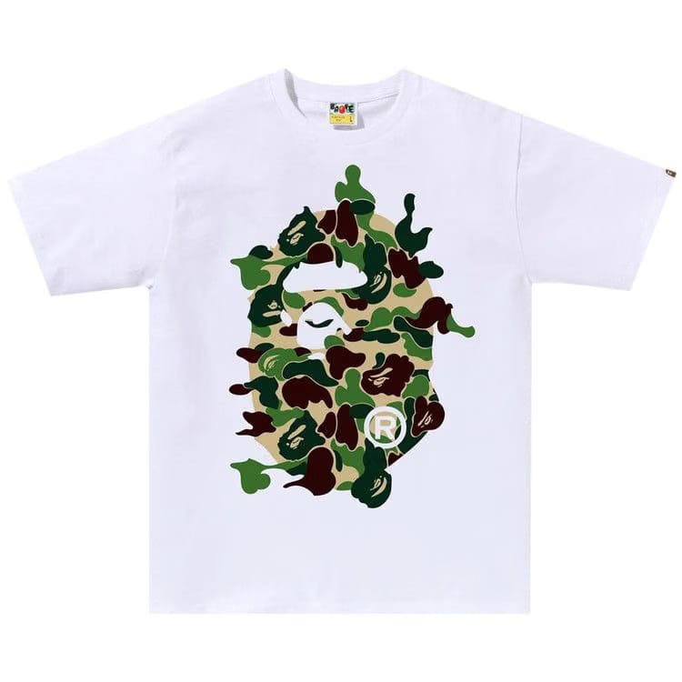 BAPE ABC Camo Rebuild Big Ape Head T-Shirt White/Green