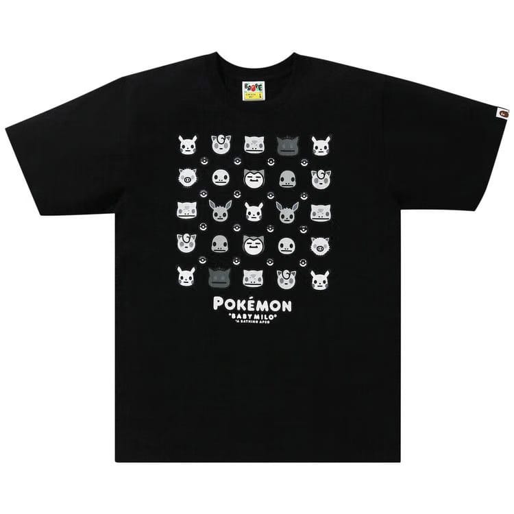 BAPE Baby Milo x Pokemon Monotone T-Shirt #4 Black