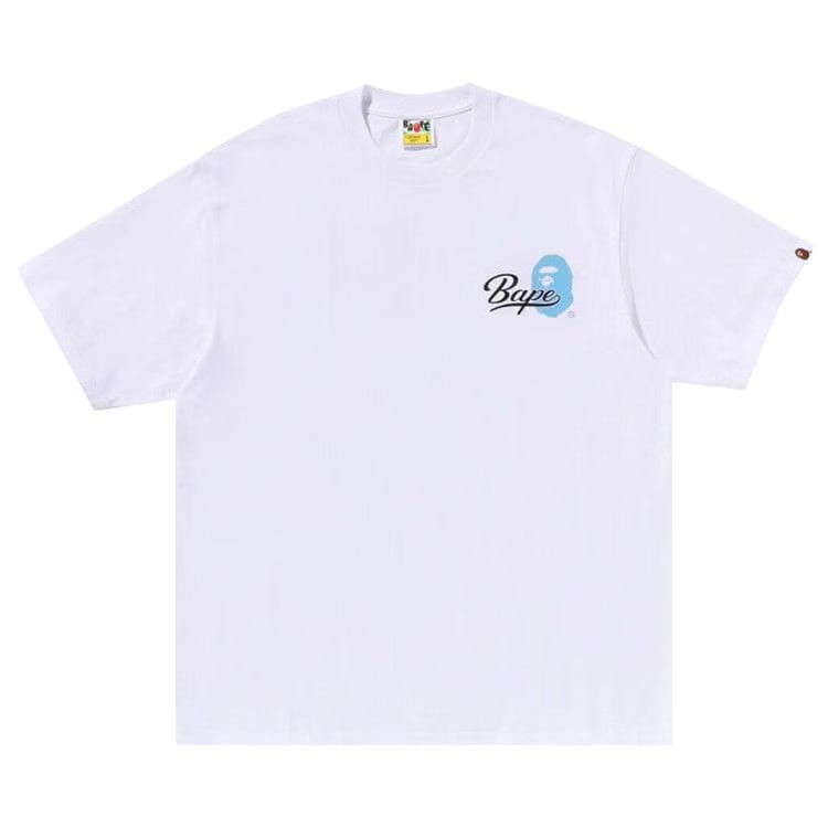 BAPE Cursive College Logo Relaxed Fit T-Shirt White
