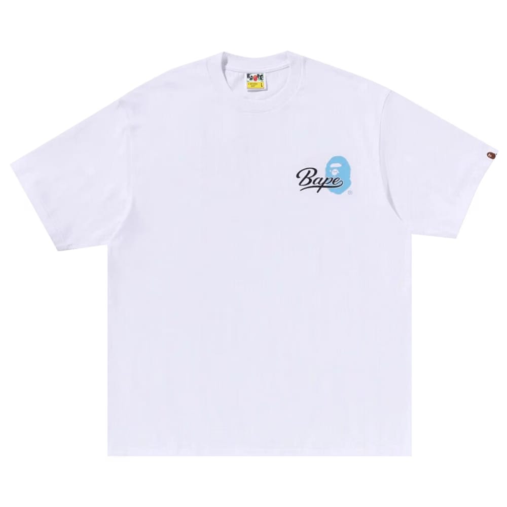 BAPE Cursive College Logo Relaxed Fit T-Shirt White