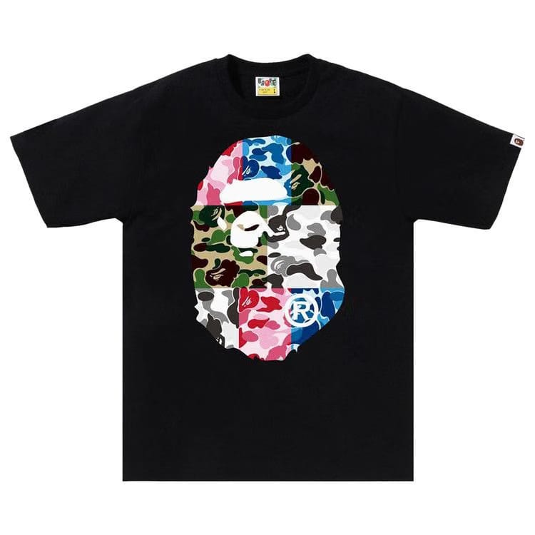 BAPE ABC Camo Crazy Big Ape Head T-Shirt Black