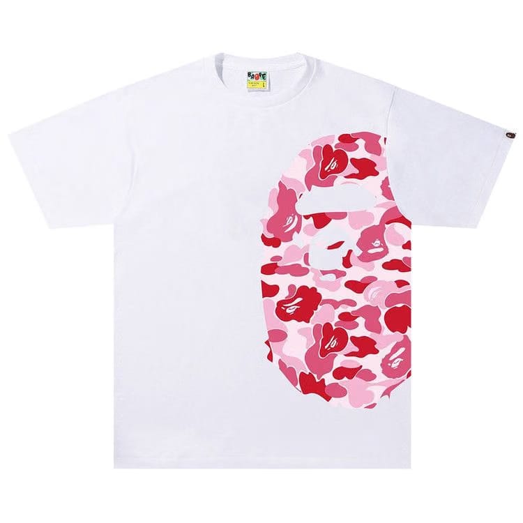 BAPE ABC Camo Side Big Ape Head T-Shirt White/Pink