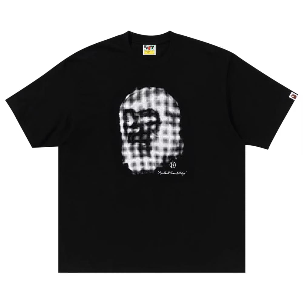BAPE Pixel Comic Ape Head Relaxed Fit T-Shirt Black