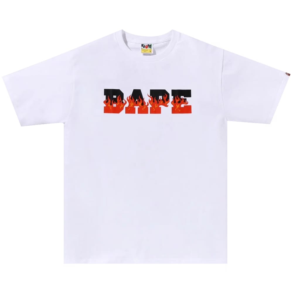 BAPE Flame Bape Logo T-Shirt White/Red