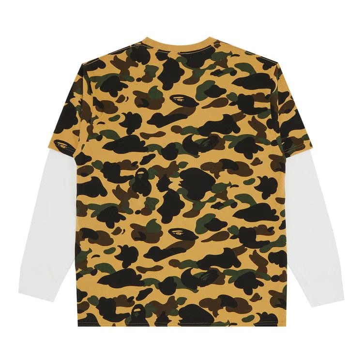 BAPE 1st Camo Relaxed Fit Layered Long-Sleeve T-Shirt Yellow