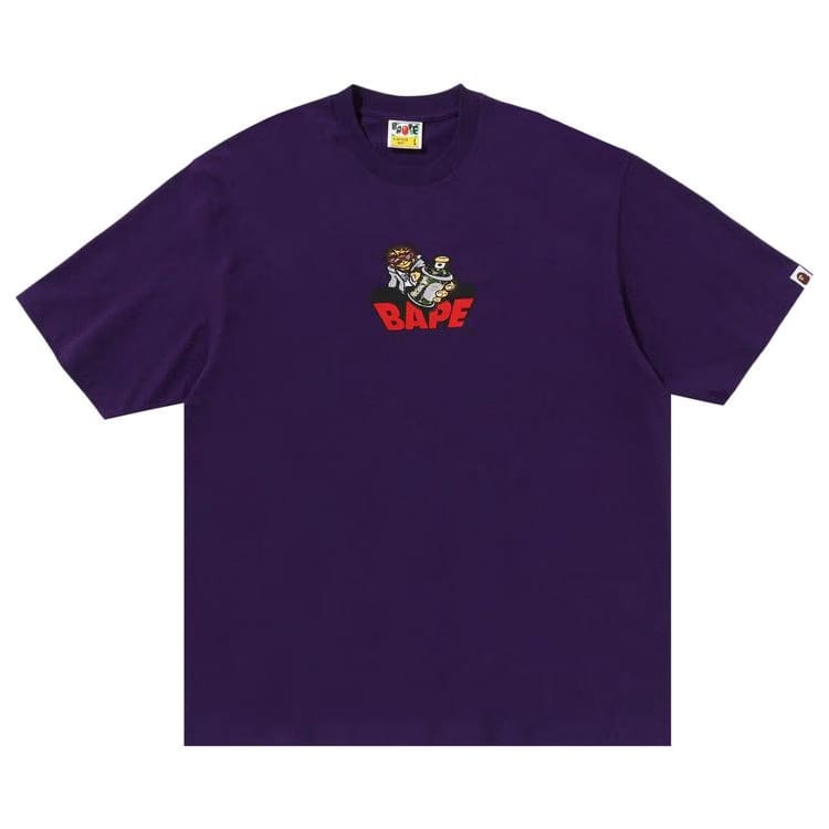 BAPE Graffiti Bape Logo Relaxed Fit T-Shirt Purple