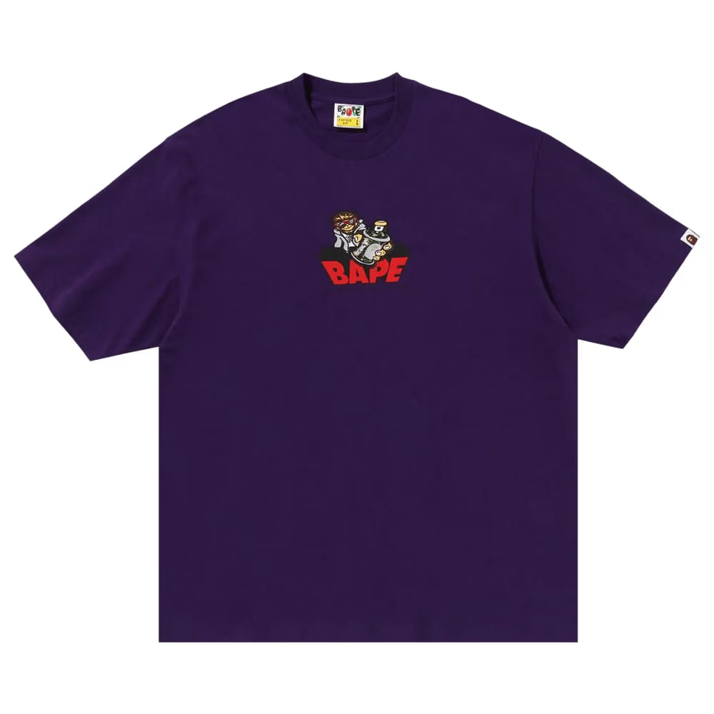 BAPE Graffiti Bape Logo Relaxed Fit T-Shirt Purple