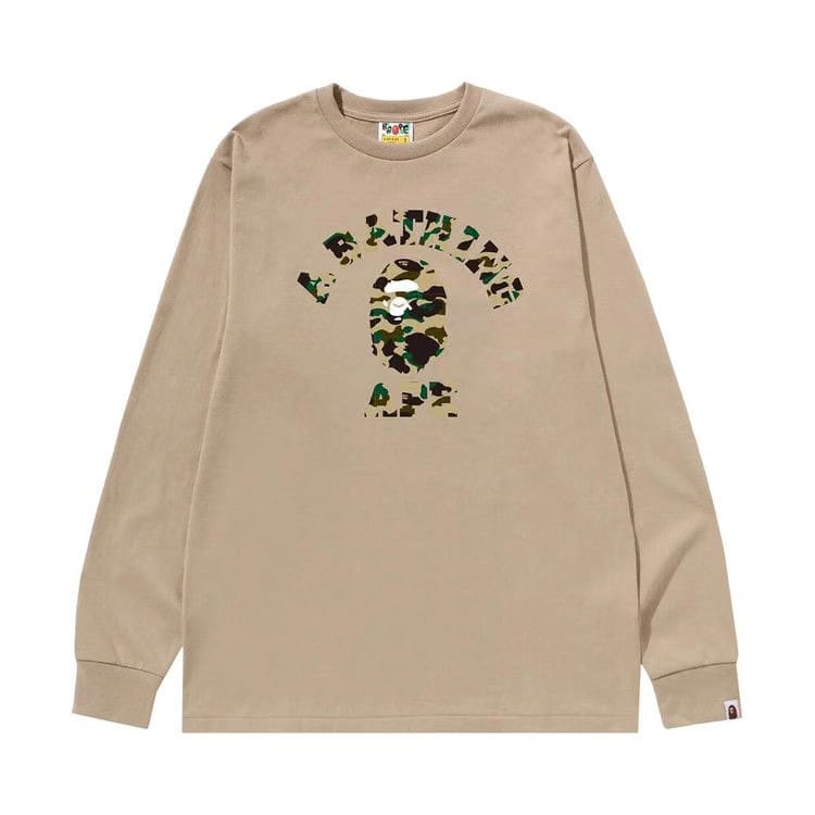 BAPE 1st Camo College Long-Sleeve T-Shirt Beige/Yellow