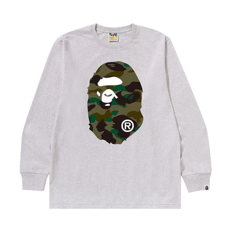 BAPE 1st Camo Big Ape Head Long-Sleeve T-Shirt Grey/Green