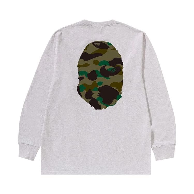 BAPE 1st Camo Big Ape Head Long-Sleeve T-Shirt Grey/Green