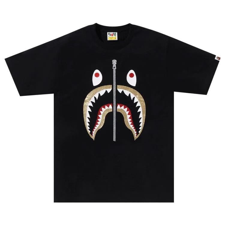 BAPE Glitter Shark T-Shirt Black