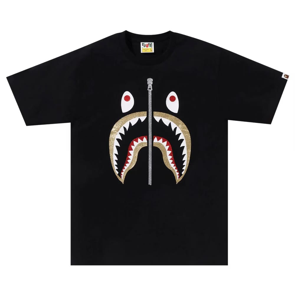 BAPE Glitter Shark T-Shirt Black