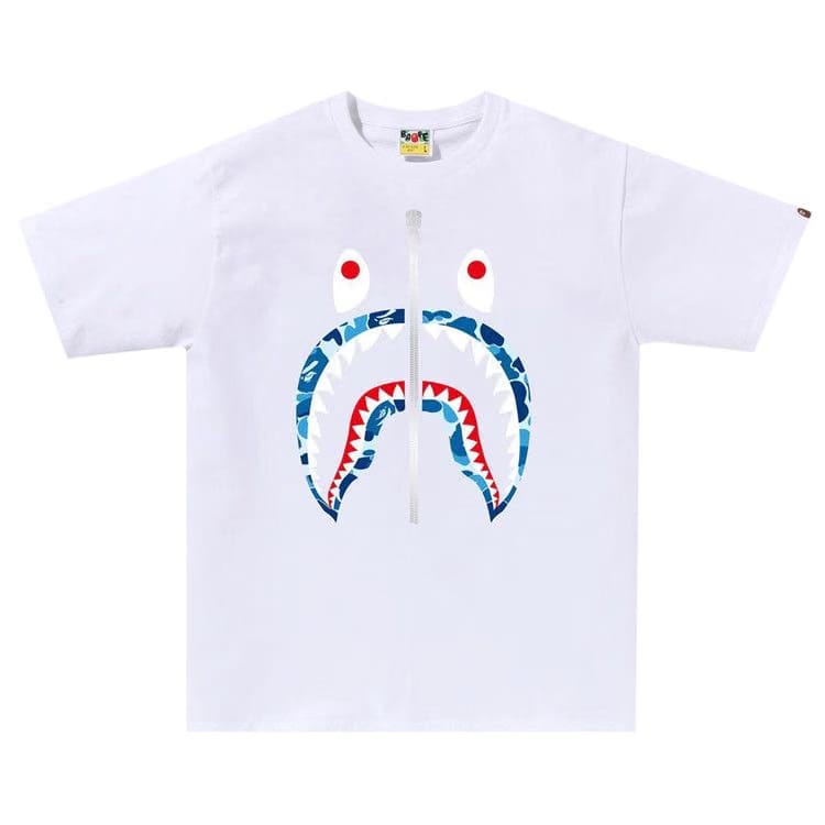 BAPE ABC Camo Shark T-Shirt White/Blue