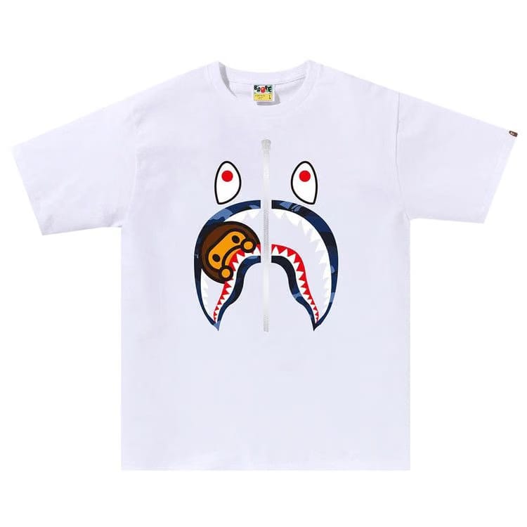 BAPE Color Camo Milo Shark T-Shirt White/Navy