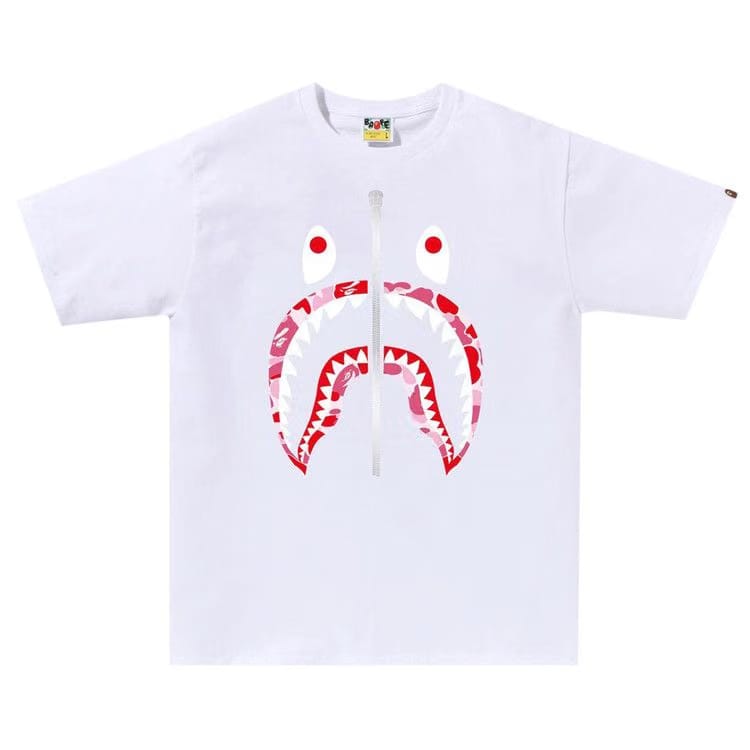 BAPE ABC Camo Shark T-Shirt White/Pink