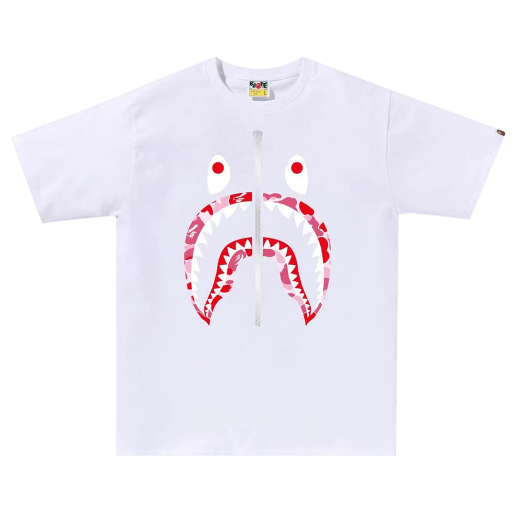 BAPE ABC Camo Shark T-Shirt White/Pink