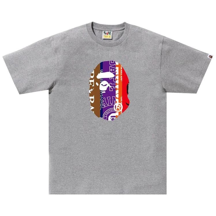 BAPE Fans Scarf Ape Head T-Shirt Grey