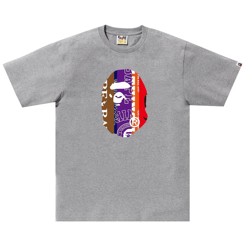 BAPE Fans Scarf Ape Head T-Shirt Grey