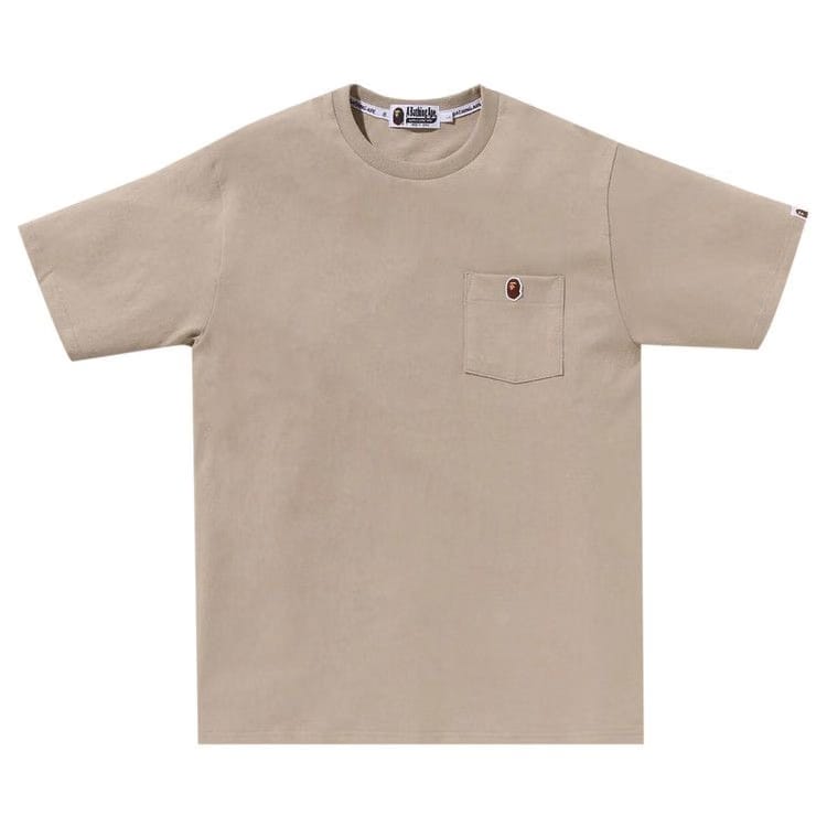 BAPE Ape Head One Point Pocket T-Shirt Beige