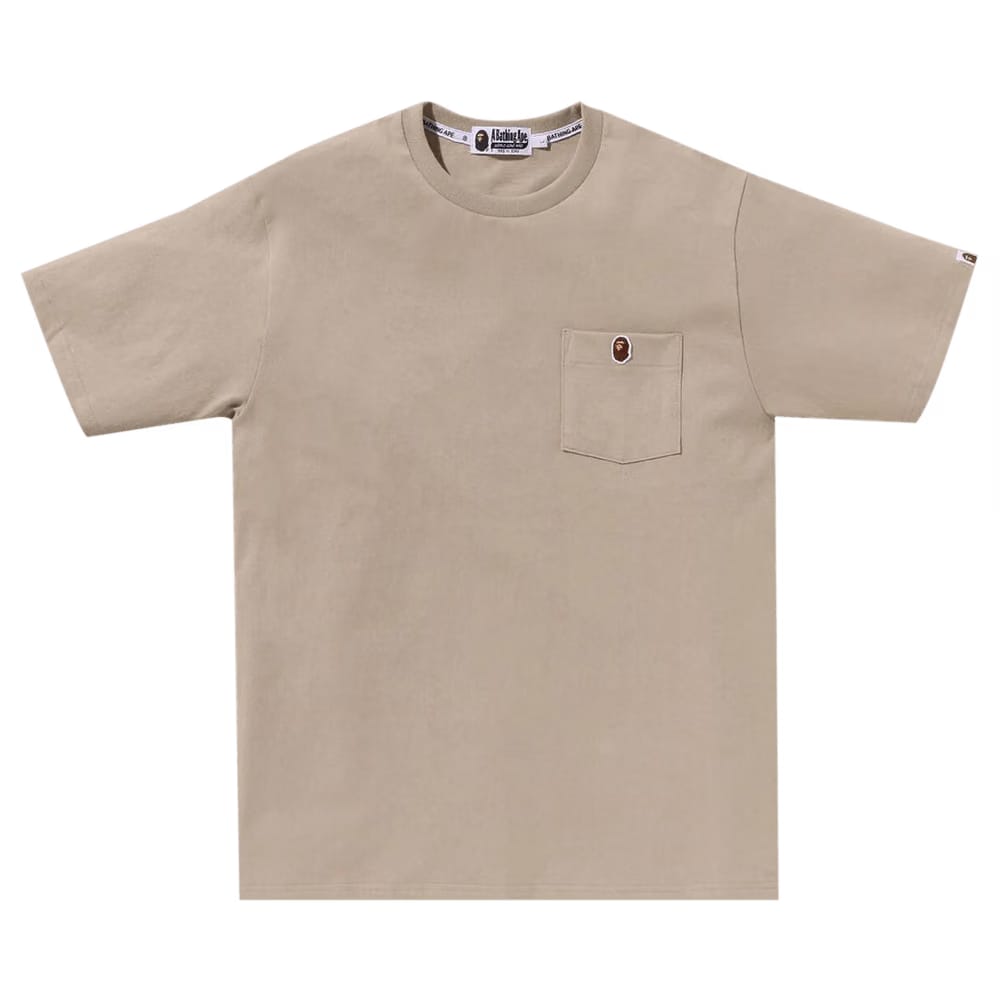 BAPE Ape Head One Point Pocket T-Shirt Beige