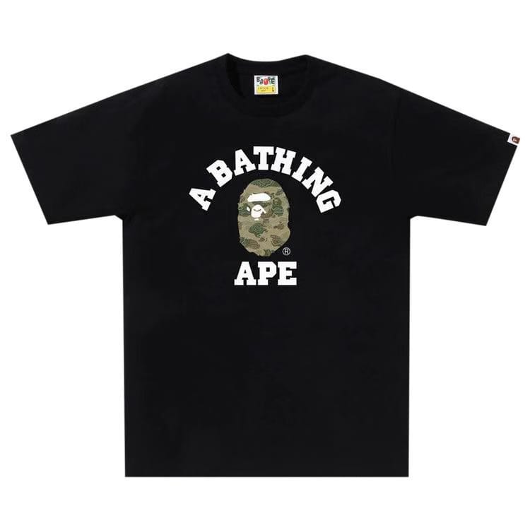 BAPE Layered Line Camo College T-Shirt Black/Beige