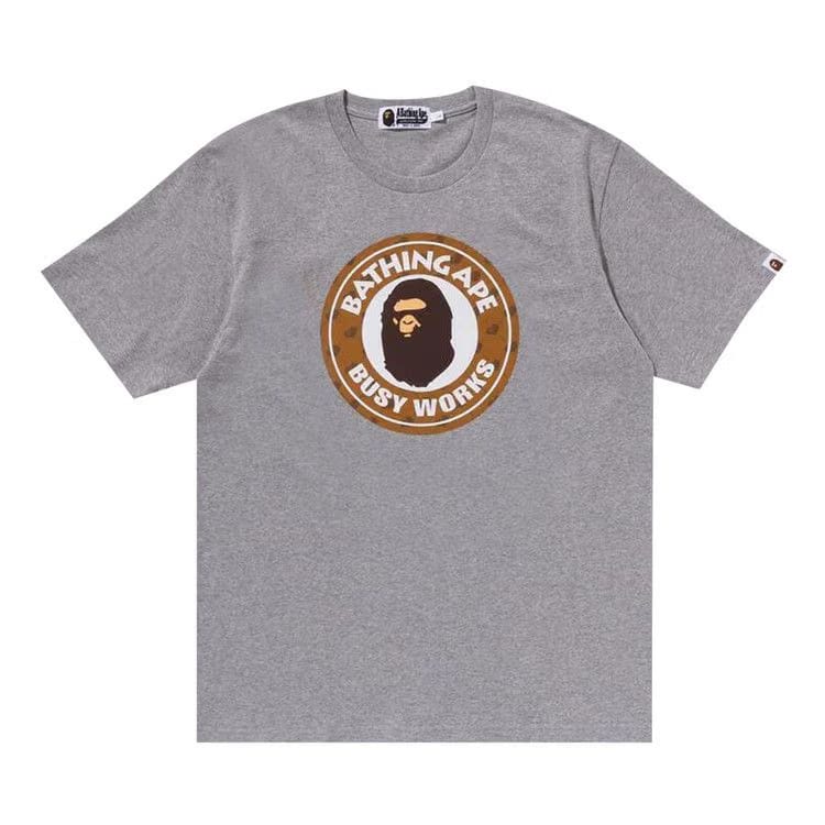 BAPE Cloud Head Monogram Busy Works T-Shirt Grey