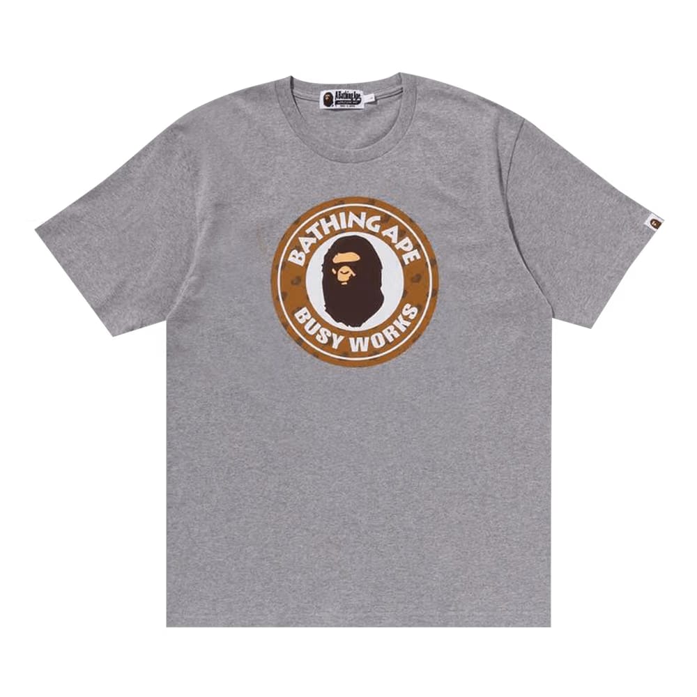 BAPE Cloud Head Monogram Busy Works T-Shirt Grey