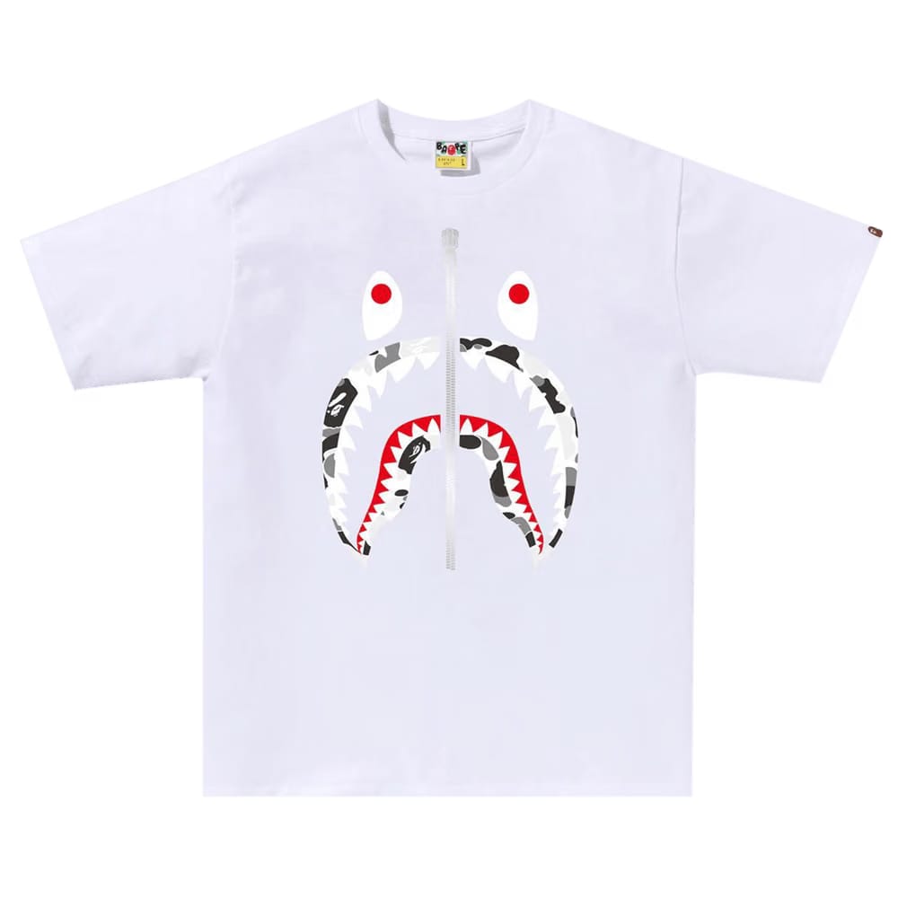 BAPE ABC Camo Shark T-Shirt White/Grey