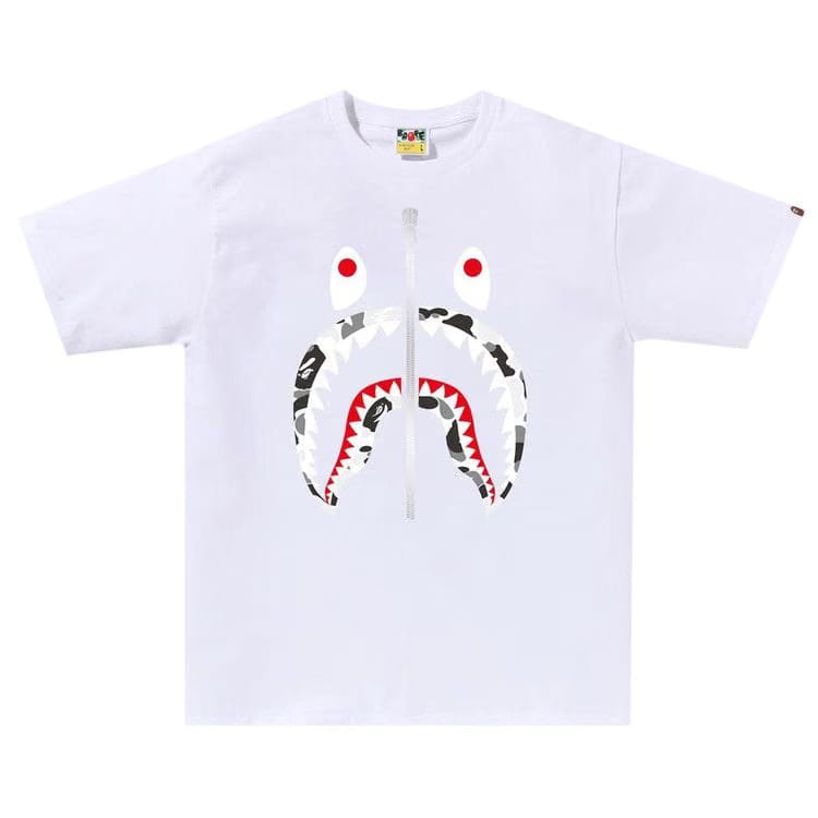 BAPE ABC Camo Shark T-Shirt White/Grey