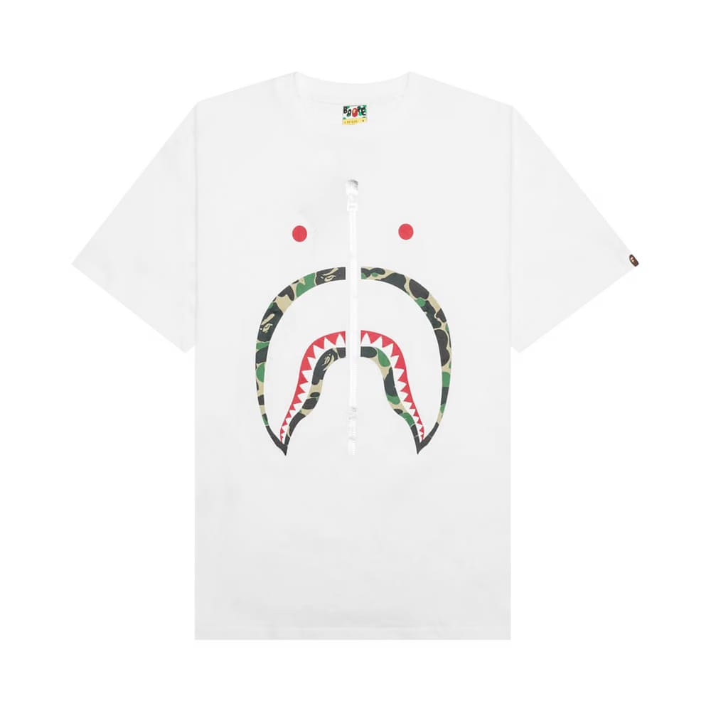 BAPE ABC Camo Shark T-Shirt White/Green