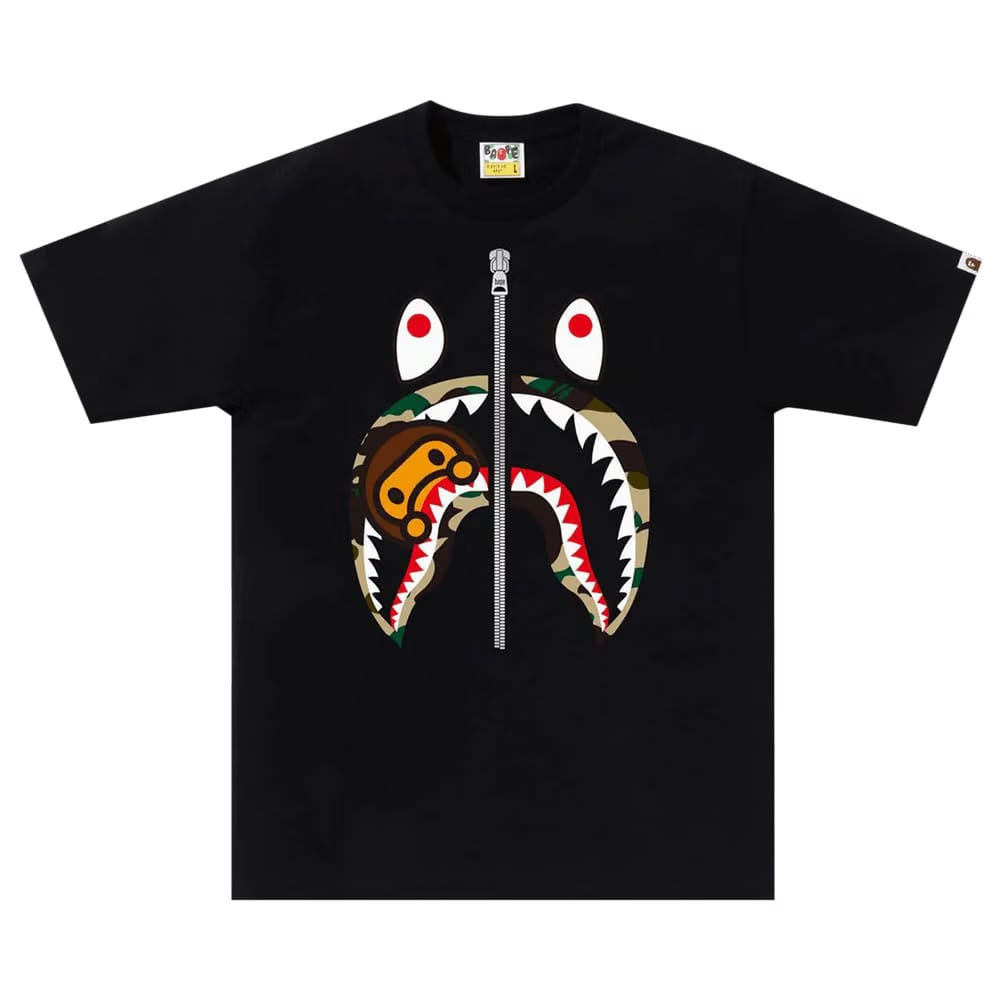 BAPE 1st Camo Milo Shark T-Shirt Black/Yellow
