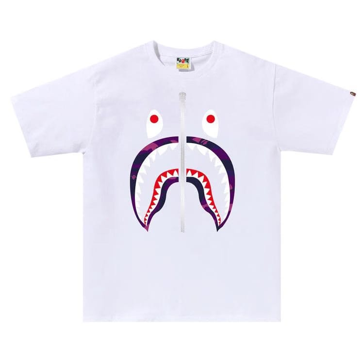 BAPE Color Camo Shark T-Shirt White/Purple