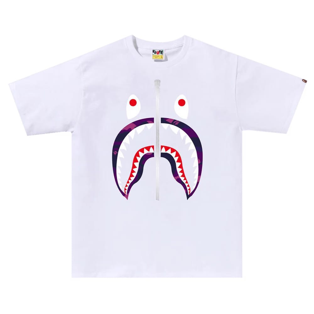 BAPE Color Camo Shark T-Shirt White/Purple