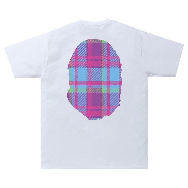 BAPE Check Big Ape Head T-Shirt White/Purple