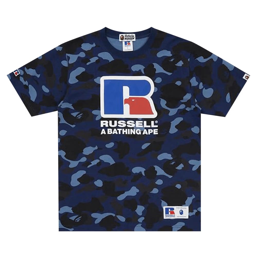 BAPE x Russell Athletic Color Camo T-Shirt Navy