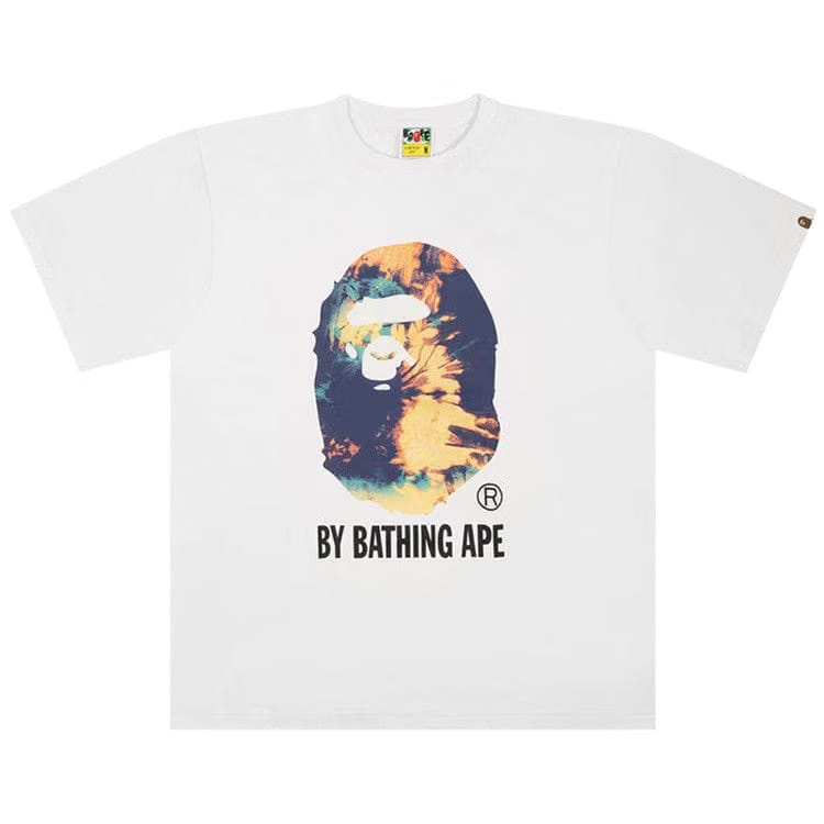 BAPE Tie Dye Big Ape Head T-Shirt White/Navy