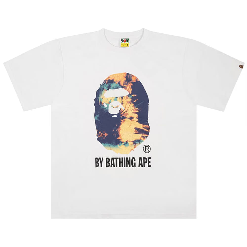 BAPE Tie Dye Big Ape Head T-Shirt White/Navy