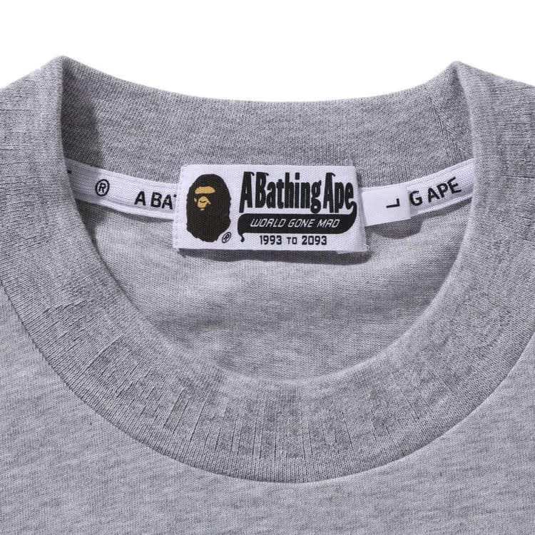 BAPE One Point Ape Head Relaxed Fit Long-Sleeve T-Shirt Grey