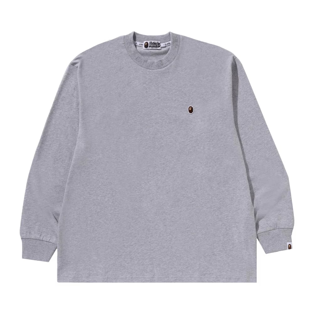 BAPE One Point Ape Head Relaxed Fit Long-Sleeve T-Shirt Grey