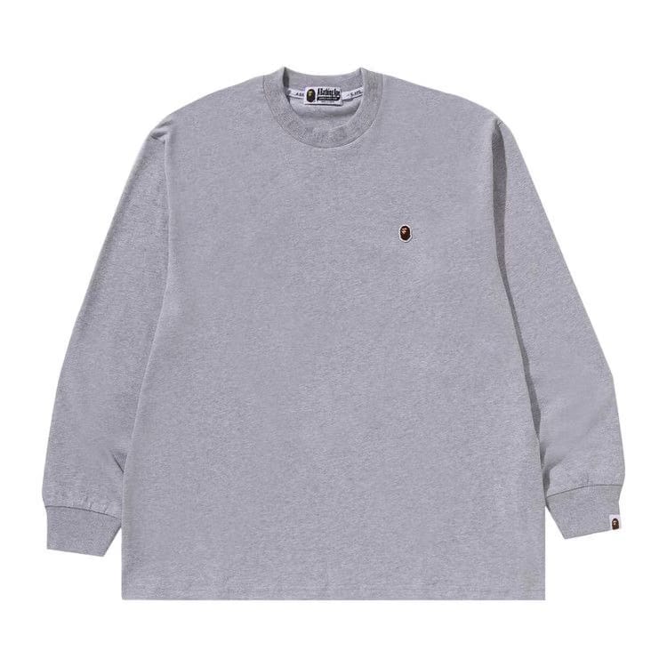 BAPE One Point Ape Head Relaxed Fit Long-Sleeve T-Shirt Grey