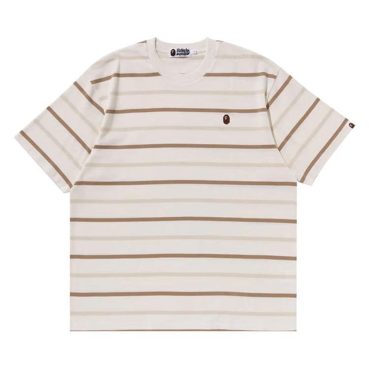 BAPE Ape Head One Point Stripe T-Shirt Ivory