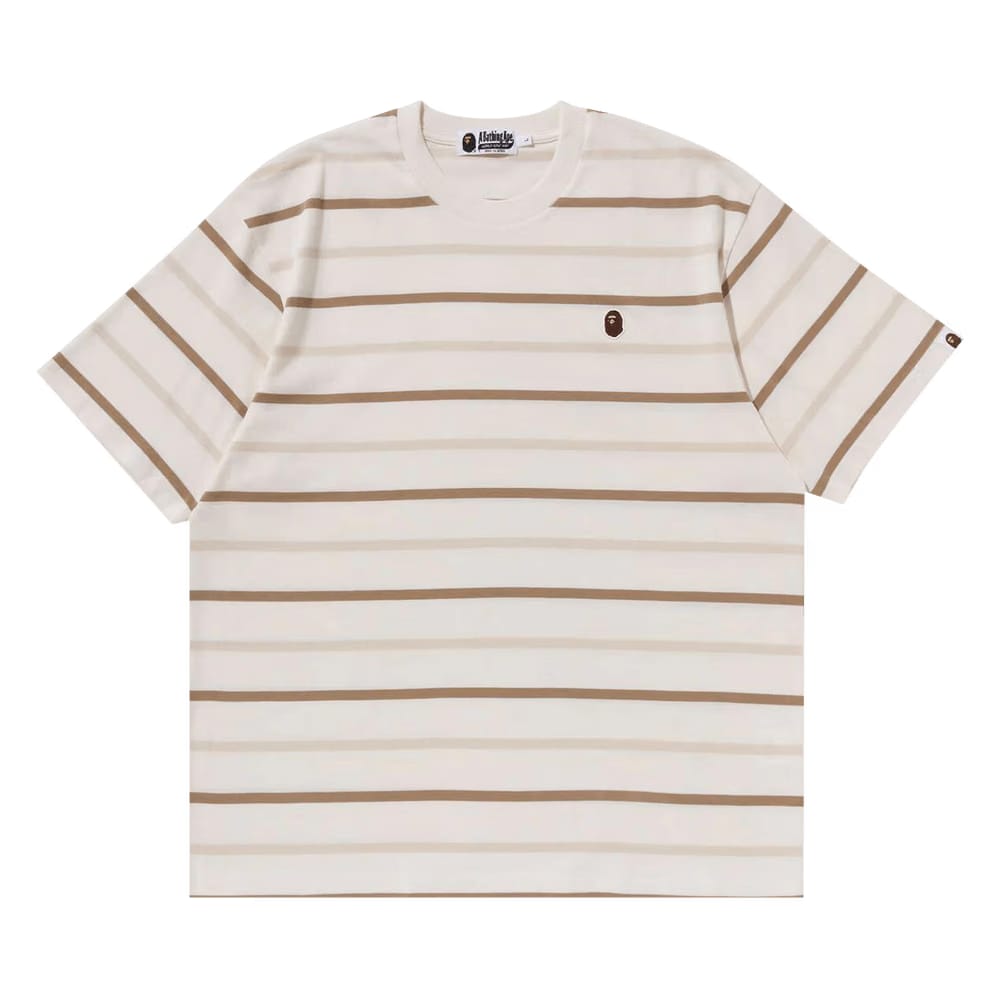 BAPE Ape Head One Point Stripe T-Shirt Ivory
