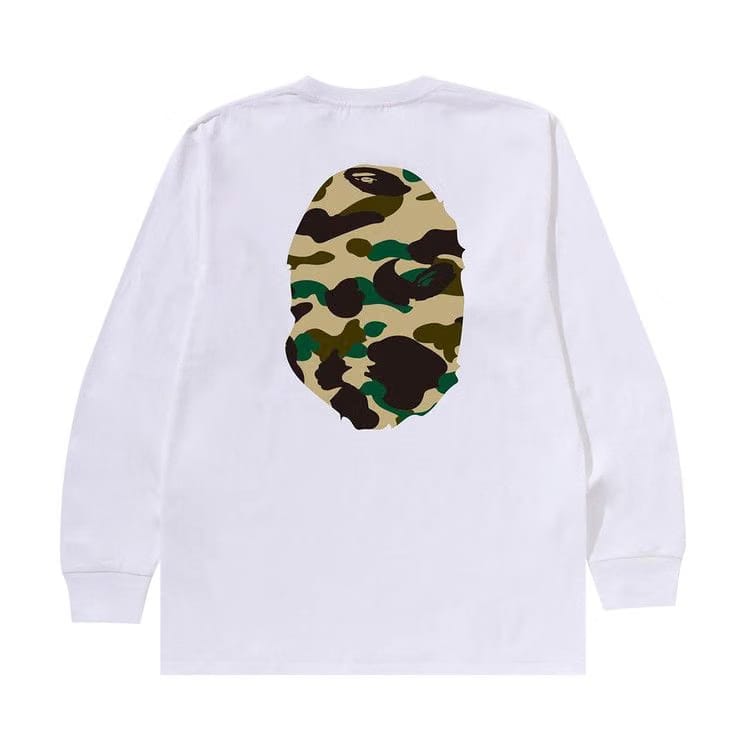 BAPE 1st Camo Big Ape Head Long-Sleeve T-Shirt White/Yellow