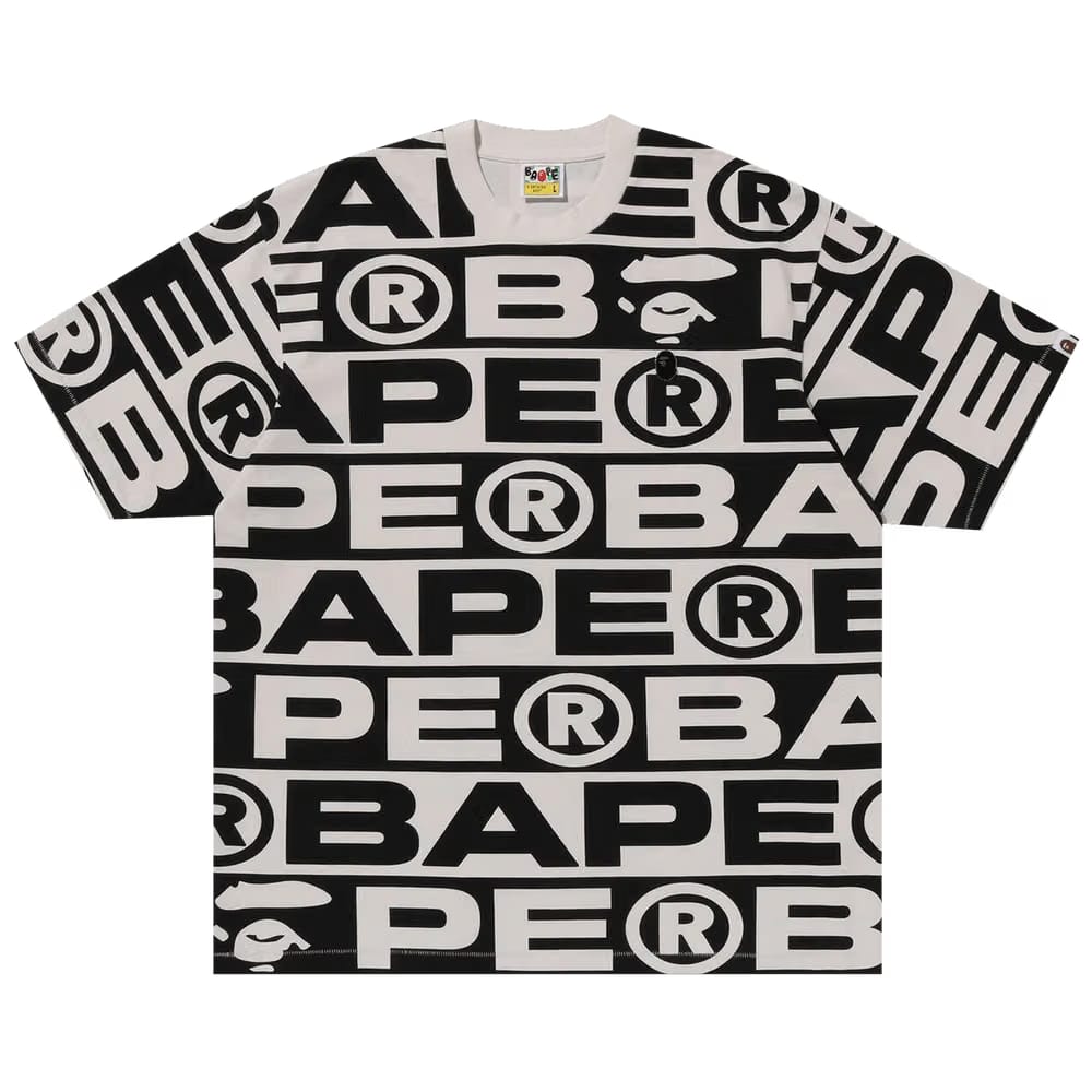 BAPE Lux Sport Pattern Oversized T-Shirt Ivory